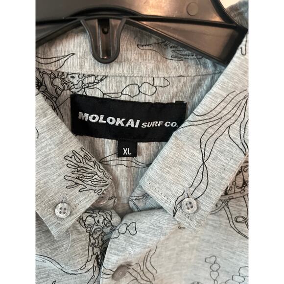 Molokai Surf Co size XL short sleeve button down shirt octopus - Picture 2 of 3